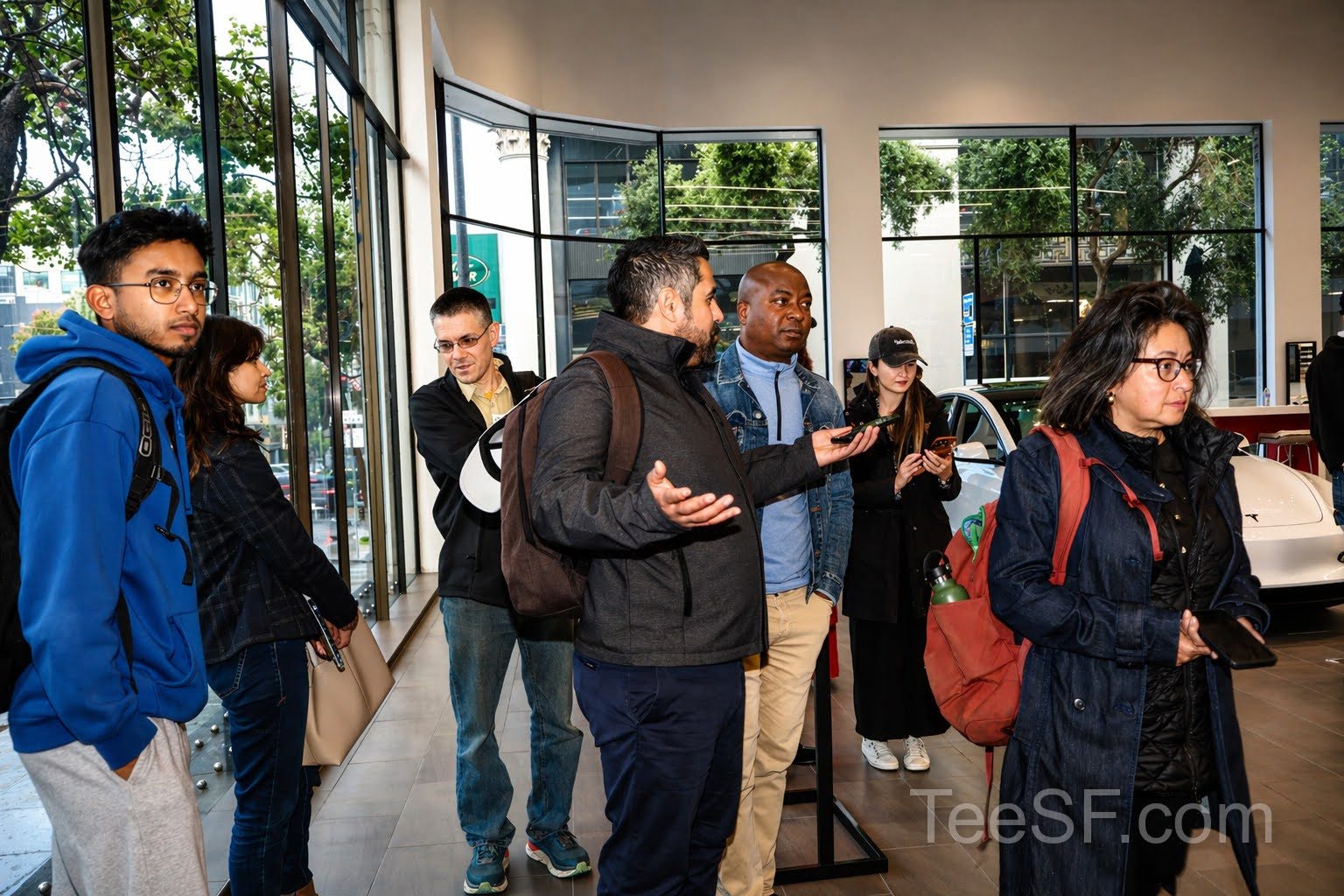 A photo from a pitch night event at Tesla in San Francisco.